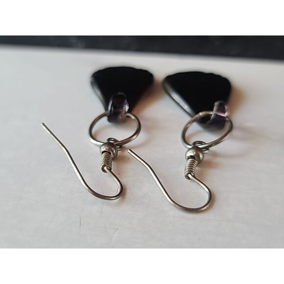 Artisan Brown Glass Dangling Pierced Earrings - Picture 6 of 10